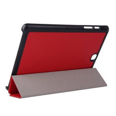 Samsung Galaxy Tab A 9.7 (T555, T550) atverčiamas šonu kaip knygutė raudonas odinis dėklas / Priedai.lt