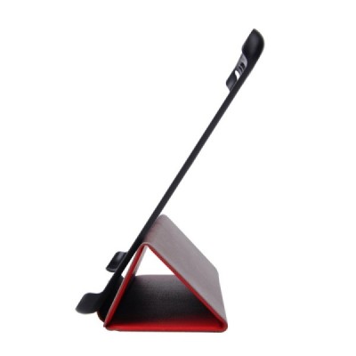 Samsung Galaxy Tab A 9.7 (T555, T550) atverčiamas šonu kaip knygutė raudonas odinis dėklas / Priedai.lt