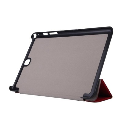 Samsung Galaxy Tab A 9.7 (T555, T550) atverčiamas šonu kaip knygutė raudonas odinis dėklas / Priedai.lt