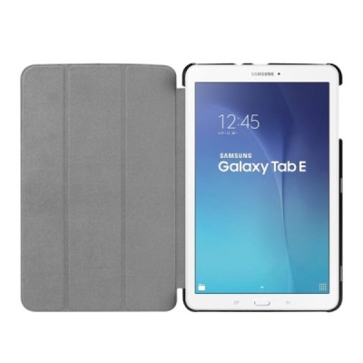 Samsung Galaxy Tab E 9,6 (T560) atverčiamas juodas odinis dėklas - knygutė (sulankstomas) / Priedai.lt