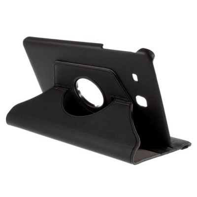 Samsung Galaxy Tab S2 8.0 (T715, T710) 4G LTE atvēramais melns ādas maciņš, grozās 360° grādu apjomā / Vacins.lv