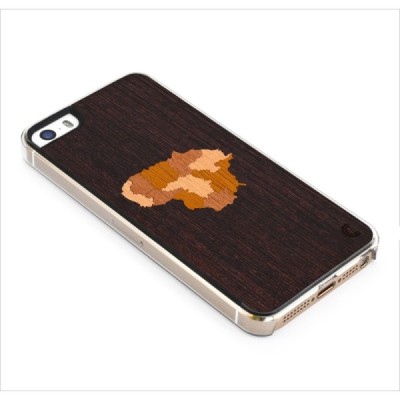 Apple iPhone SE (5, 5s) „Crafted Cover“ Lietuva natūralaus medžio dėklas (tamsus medis) / Priedai.lt