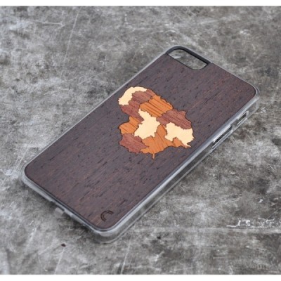 Apple iPhone SE (5, 5s) „Crafted Cover“ Lietuva natūralaus medžio dėklas (tamsus medis) / Priedai.lt