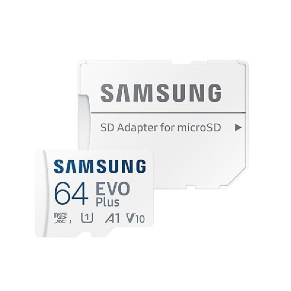„Samsung“ Evo Plus MicroSD atminties kortelė - 64 Gb (10 Klasė) + SD adapteris