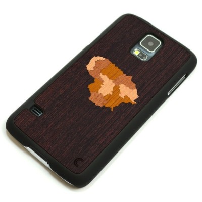 Samsung Galaxy S5 G900 (S5 Neo G903) „Crafted Cover“ Lietuva natūralaus medžio dėklas (tamsus medis) / Priedai.lt
