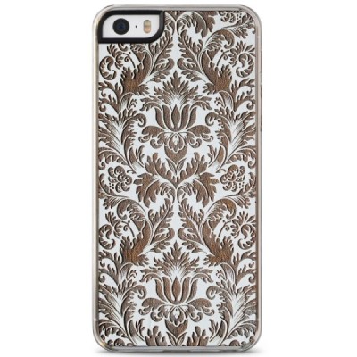 Apple iPhone SE (5, 5s) „Crafted Cover“ Gėlynas natūralaus medžio dėklas (tamsus medis) / Priedai.lt