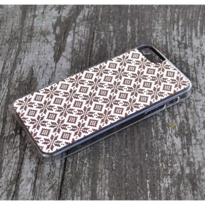 Apple iPhone SE (5, 5s) „Crafted Cover“ Etno II natūralaus medžio dėklas (tamsus medis) / Priedai.lt