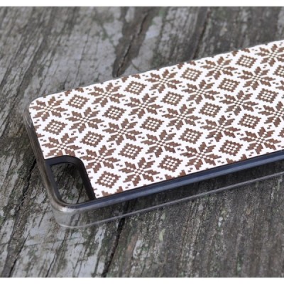 Apple iPhone SE (5, 5s) „Crafted Cover“ Etno II natūralaus medžio dėklas (tamsus medis) / Priedai.lt