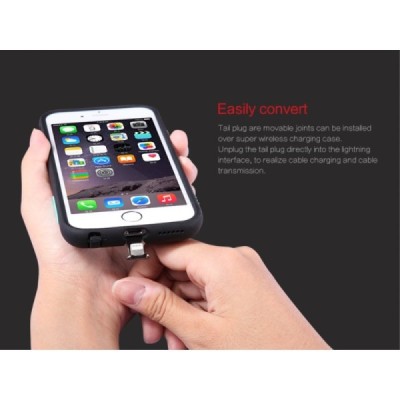 Nillkin Super Power Apple iPhone 6 (6s) juodas odinis dėklas su belaidžio (Qi Wireless) įkrovimo funkcija / Priedai.lt