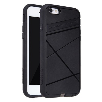 Nillkin Super Power Apple iPhone 6 (6s) juodas odinis dėklas su belaidžio (Qi Wireless) įkrovimo funkcija / Priedai.lt