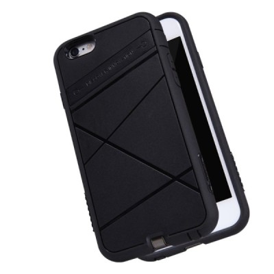 Nillkin Super Power Apple iPhone 6 (6s) juodas odinis dėklas su belaidžio (Qi Wireless) įkrovimo funkcija / Priedai.lt
