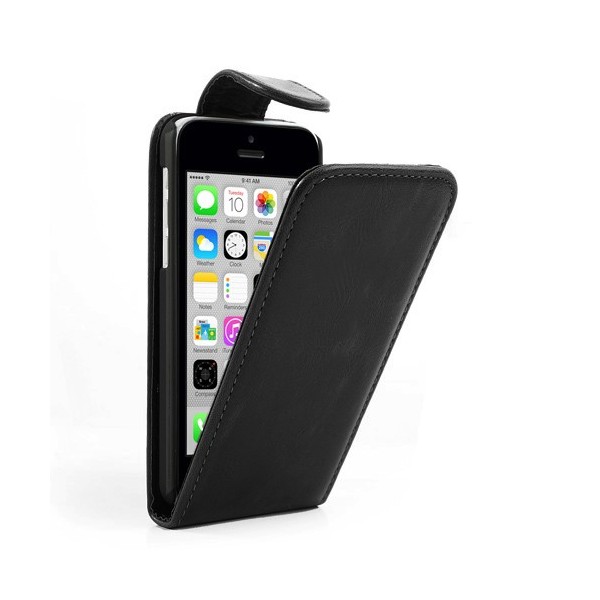 Klasisks atvēramais futrālis - melns (iPhone 5C)