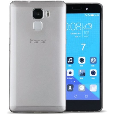 Huawei Honor 7 skaidrus (permatomas) silikoninis TPU ploniausias pasaulyje pilkas dėklas / Priedai.lt
