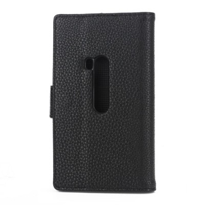 Atvērams ādas melns Nokia Lumia 920 maciņš / Vacins.lv