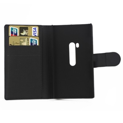 Atvērams ādas melns Nokia Lumia 920 maciņš / Vacins.lv