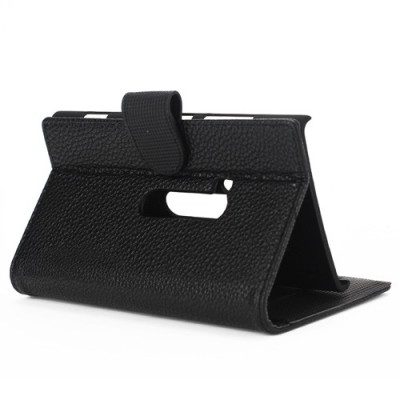 Atvērams ādas melns Nokia Lumia 920 maciņš / Vacins.lv