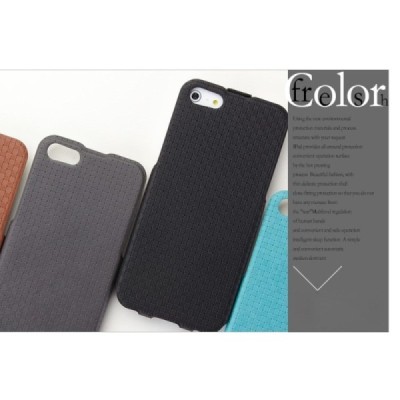 Apple iPhone SE (5, 5s) „Banpa“ Woven vertikaliai (žemyn, į apačią) atverčiamas juodas dėklas / Priedai.lt