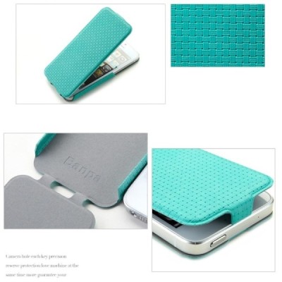 Apple iPhone SE (5, 5s) „Banpa“ Woven vertikaliai (žemyn, į apačią) atverčiamas mėtinis dėklas / Priedai.lt