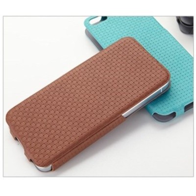 Apple iPhone SE (5, 5s) „Banpa“ Woven vertikaliai (žemyn, į apačią) atverčiamas rudas dėklas / Priedai.lt