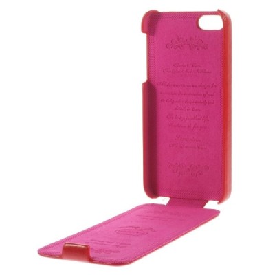 Apple iPhone SE (5, 5s) vertikaliai (žemyn, į apačią) atverčiamas klasikinis raudonas dėklas / Priedai.lt