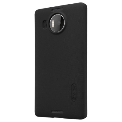 Microsoft Lumia 950 XL Nillkin Frosted Shield melns plastmasas apvalks + ekrāna aizsargplēve / Vacins.lv