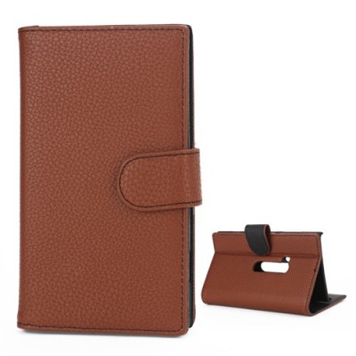 Atverčiamas odinis rudas Nokia Lumia 920 - dėklas (piniginė) / Priedai.lt