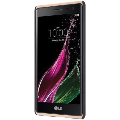 LG Zero (H650E) Nillkin Frosted Shield melns plastmasas apvalks + ekrāna aizsargplēve / Vacins.lv