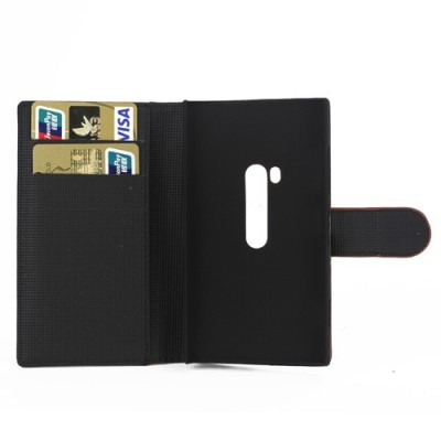 Atverčiamas odinis rudas Nokia Lumia 920 - dėklas (piniginė) / Priedai.lt