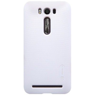 Asus Zenfone 2 Laser 5.0 (ZE500KL, ZE500KG) Nillkin Frosted Shield baltas plastikinis dėklas + apsauginė ekrano plėvelė / Prieda