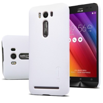 Asus Zenfone 2 Laser 5.0 (ZE500KL, ZE500KG) Nillkin Frosted Shield baltas plastikinis dėklas + apsauginė ekrano plėvelė / Prieda