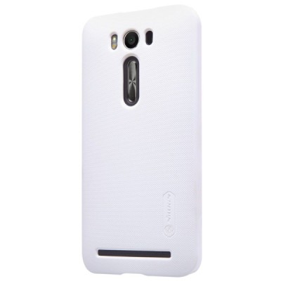 Asus Zenfone 2 Laser 5.0 (ZE500KL, ZE500KG) Nillkin Frosted Shield baltas plastikinis dėklas + apsauginė ekrano plėvelė / Prieda