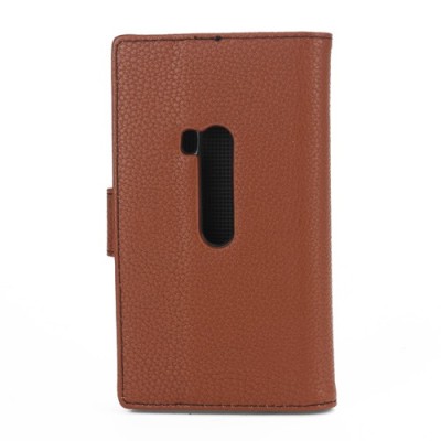 Atverčiamas odinis rudas Nokia Lumia 920 - dėklas (piniginė) / Priedai.lt