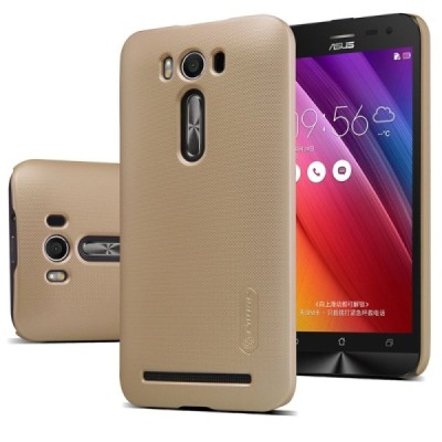 Asus Zenfone 2 Laser 5.0 (ZE500KL, ZE500KG) Nillkin Frosted Shield auksinis plastikinis dėklas + apsauginė ekrano plėvelė / Prie