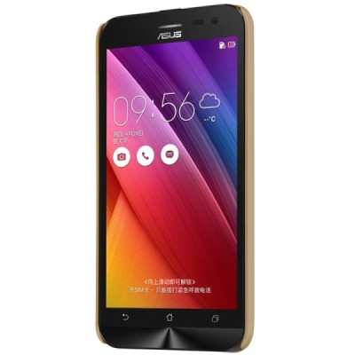 Asus Zenfone 2 Laser 5.0 (ZE500KL, ZE500KG) Nillkin Frosted Shield auksinis plastikinis dėklas + apsauginė ekrano plėvelė / Prie