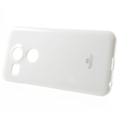 LG Nexus 5X Mercury baltas kieto silikono TPU dėklas - nugarėlė / Priedai.lt