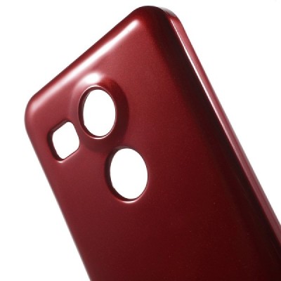 LG Nexus 5X Mercury sarkans cieta silikona (TPU) apvalks / vacins.lv