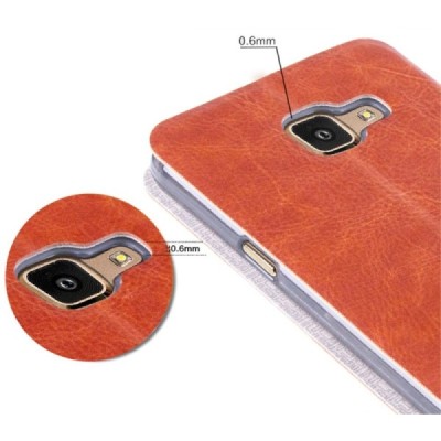 Samsung Galaxy A3 (2016) A310 „Mofi“ Rui sērijas brūns ādas atvērams maciņš / Vacins.lv