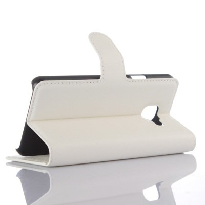 Samsung Galaxy A3 (2016) A310 atvēramais balts ādas Litchi maciņš - maks / Vacins.lv