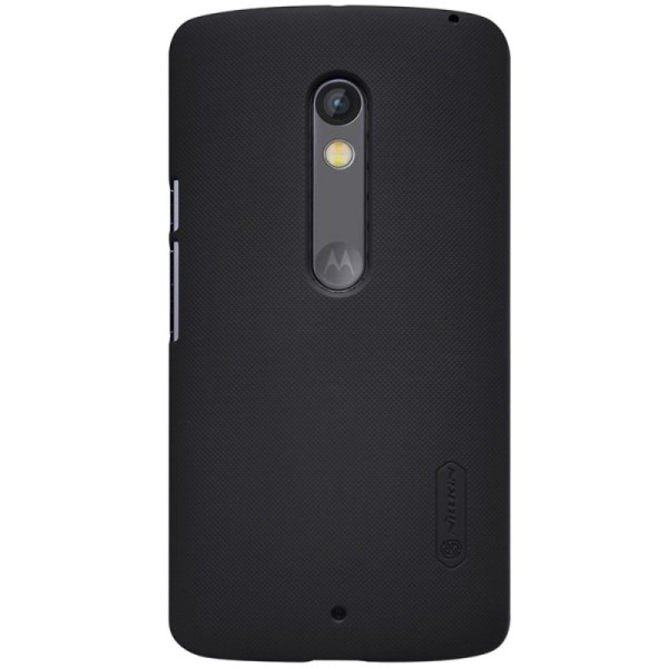„Nillkin“ Frosted Shield apvalks - melns + ekrāna aizsargplēve (Moto X Play)
