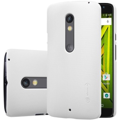 Motorola Moto X Play Nillkin Frosted Shield balts plastmasas apvalks + ekrāna aizsargplēve / Vacins.lv