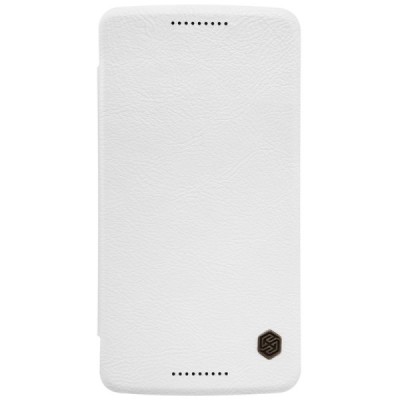 Greznais „Nillkin“ Qin sērijas ādas atvērams balts Motorola Moto X Play maciņš (maks) / Vacins.lv