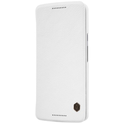 Greznais „Nillkin“ Qin sērijas ādas atvērams balts Motorola Moto X Play maciņš (maks) / Vacins.lv
