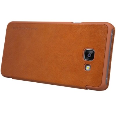 Greznais „Nillkin“ Qin sērijas ādas atvērams brūns Samsung Galaxy A7 (2016) A710 maciņš / Vacins.lv