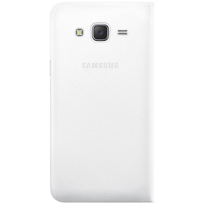 Samsung Galaxy J5 originalus Flip Wallet Cover atverčiamas baltas odinis dėklas - piniginė / Priedai.lt