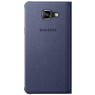 Samsung Galaxy A5 (2016) A510 oficiāls Flip Wallet Cover atvērams zils ādas maciņš (maks) / Vacins.lv