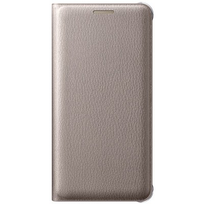 Samsung Galaxy A3 (2016) A310 oficiāls Flip Wallet Cover EF-WA310 atvērams zelta ādas maciņš (maks) / Vacins.lv