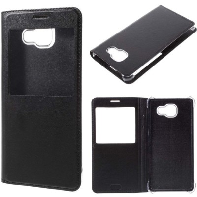 Samsung Galaxy A5 (2016) A510 melns atvēramais maciņš ar lodziņu / Vacins.lv