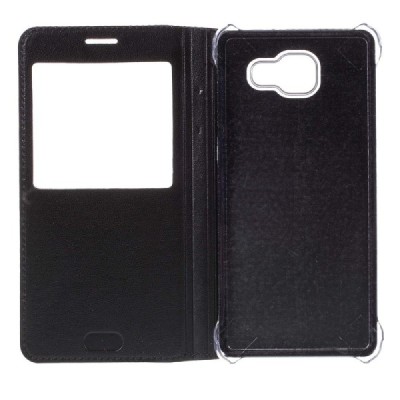 Samsung Galaxy A5 (2016) A510 melns atvēramais maciņš ar lodziņu / Vacins.lv