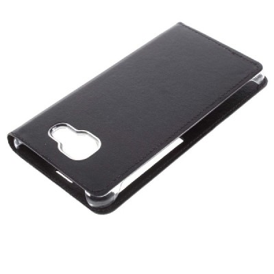 Samsung Galaxy A5 (2016) A510 melns atvēramais maciņš ar lodziņu / Vacins.lv