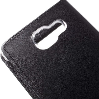 Samsung Galaxy A5 (2016) A510 melns atvēramais maciņš ar lodziņu / Vacins.lv